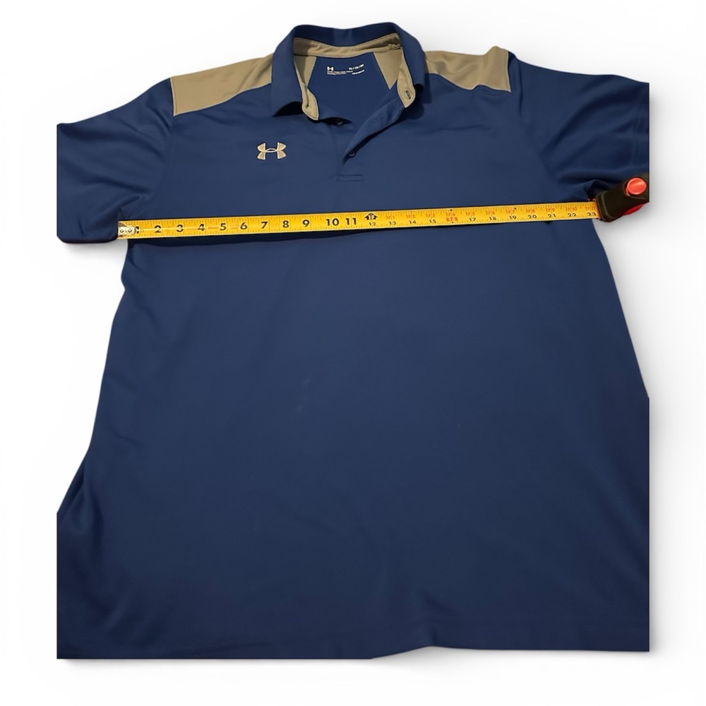 Under Armour Men's Blue and Gray Polo Shirt - Picture 1 of 9
